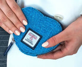 Harris Tweed Heart Shaped Purse in Sky Blue