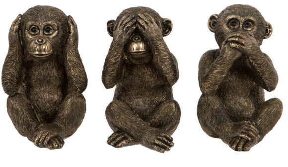 Monkeys Bronze Set of 3