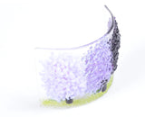 Handmade Fused Glass - Purple Gradient Trees Curve