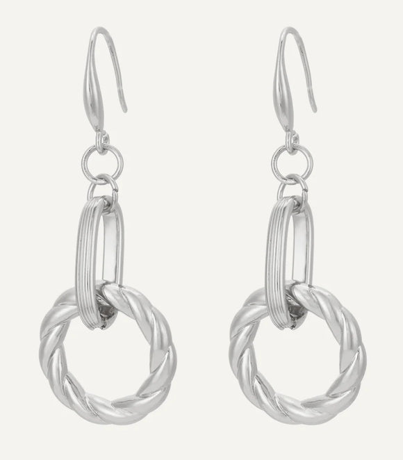 Alesha Hook Earrings, Silver