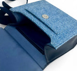 Harris Tweed Medium Satchel Handbag, Sky Blue