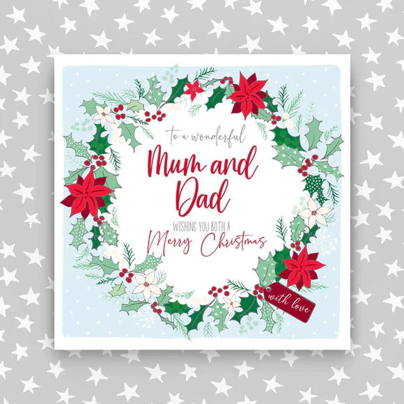 Mum & Dad - Wreath Christmas Card