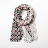 Eco Style Two Tone Geometry Print Scarf, Navy