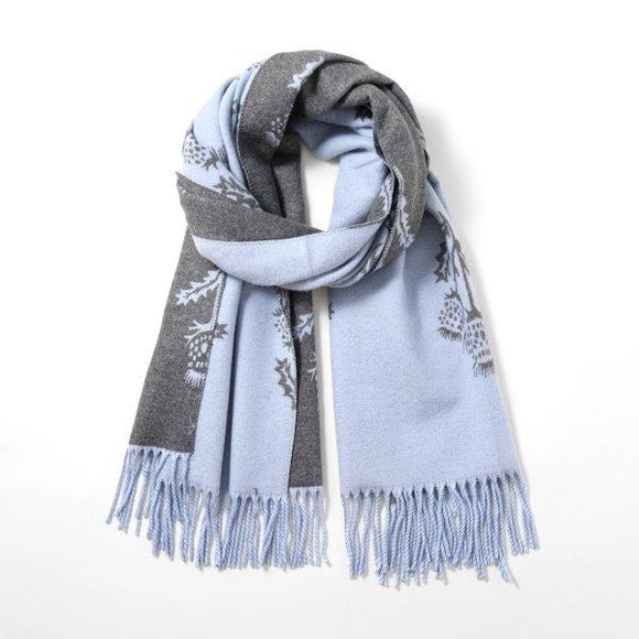 Reversible Thistle Scarf, Pale Blue