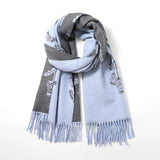 Reversible Thistle Scarf, Pale Blue