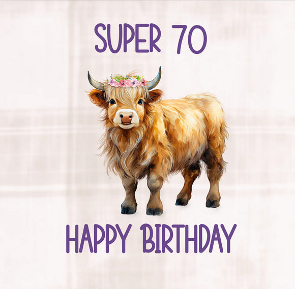 Super 70, Happy Birthday (Highland Cow Female)