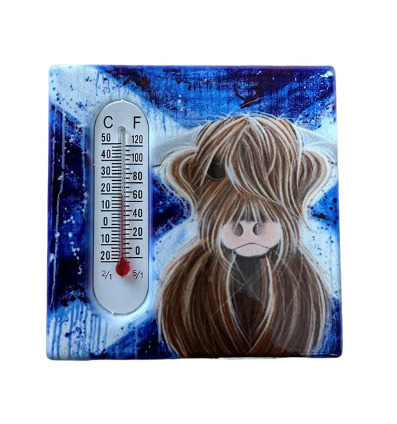 McMoo Highlander Ceramic Magnet with Thermometer
