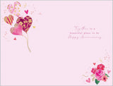 Happy Anniversary To My Wonderful Wife - Bouquet And Hearts