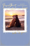 Happy Anniversary Brother & Sister In Law - Dogs On A Beach