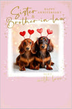 Sister & Brother In Law, Happy Anniversary - Dachshunds