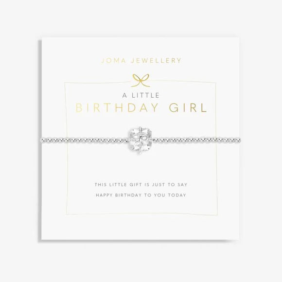A Little 'Birthday Girl' Sparkling Bracelet in Silver Plating