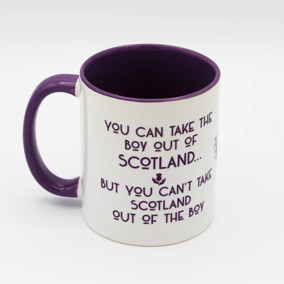 You Can Take The Boy Out Of Scotland - Purple Mug