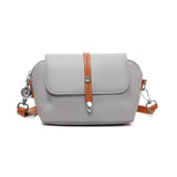 Silver Hardware Two-Toned Small Cross Body Bag, Grey