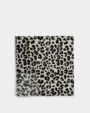 Leopard Print Scarf, Off White & Black