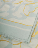 Golden Floral Printed Foil Scarf, Green Mist/Off White