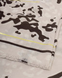 Animal Print Printed Foil Scarf, Light Taupe/Off White/Chocolate