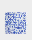 Abstract Heart Printed Scarf, White & Blue
