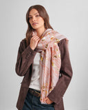 Animal Printed Foil Scarf, Pink/ Dusty Pink Gold Foil