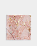 Animal Printed Foil Scarf, Pink/ Dusty Pink Gold Foil