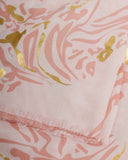 Animal Printed Foil Scarf, Pink/ Dusty Pink Gold Foil