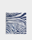 Zebra Printed Scarf, Off White & Navy