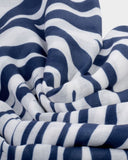 Zebra Printed Scarf, Off White & Navy