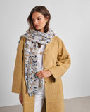 Terazzo Printed Scarf, White/Caramel & Navy
