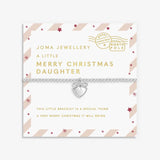 Kids' Love From Santa 'Merry Christmas Daughter' Bracelet In Silver Plating