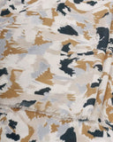 Terazzo Printed Scarf, White/Caramel & Navy