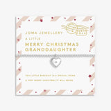 Kids' Love From Santa 'Merry Christmas Granddaughter' Bracelet In Silver Plating
