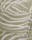 Waved Lines Printed Scarf, Sage & Off White