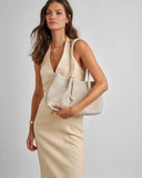 Nova Hand Woven Small Shoulder Tote in Oyster
