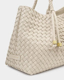 Nova Hand Woven Small Shoulder Tote in Oyster
