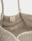 Nova Hand Woven Small Shoulder Tote in Oyster