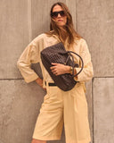 Nova Hand Woven Small Shoulder Tote in Chocolate