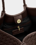 Nova Hand Woven Small Shoulder Tote in Chocolate