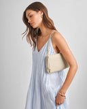 Nova Woven Texture Clutch in Oyster