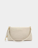 Nova Woven Texture Clutch in Oyster