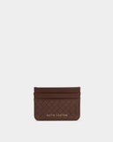 Nova Woven Texture Card Holder in Chocolate