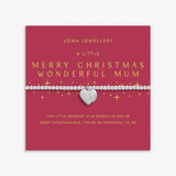 Christmas A Little 'Merry Christmas Wonderful Mum' Bracelet In Silver Plating