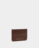 Nova Woven Texture Card Holder in Chocolate