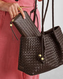 Nova Woven Texture Large Purse in Chocolate