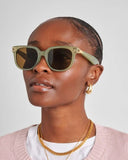 Manhattan Square Sunglasses, Frosted Green