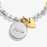 So Loved 'Sister' Bracelet In Silver And Gold Plating