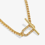 Evermore Oval T-Bar Necklace In Gold Plating