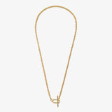 Evermore Oval T-Bar Necklace In Gold Plating