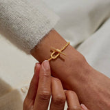 Evermore Oval T-Bar Bracelet In Gold Plating