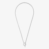 Evermore Circle T-Bar Necklace In Silver Plating