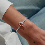 Evermore Circle T-Bar Bracelet In Silver Plating