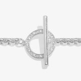 Evermore Circle T-Bar Bracelet In Silver Plating